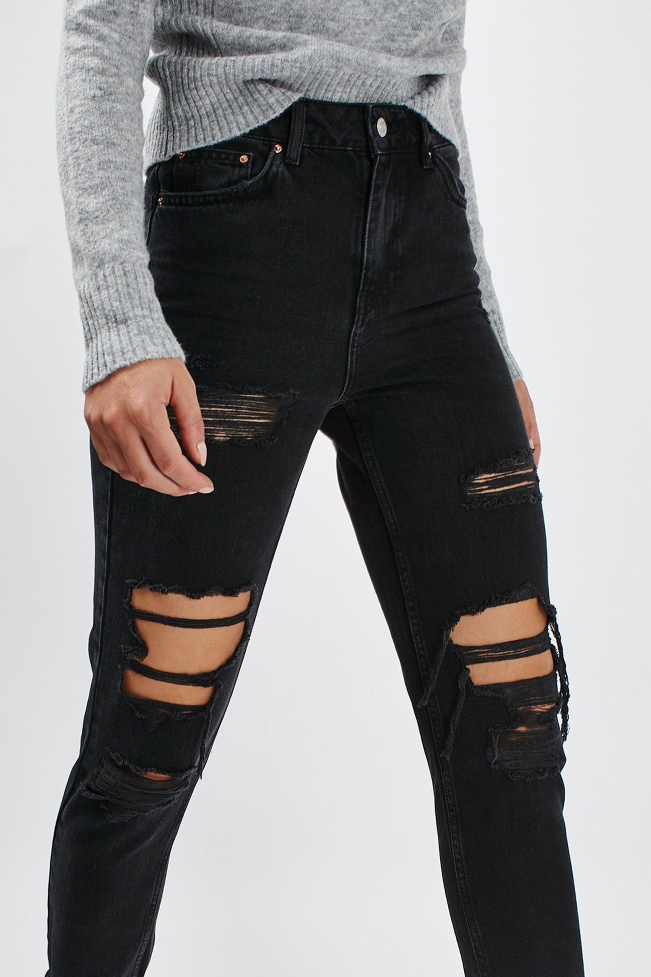 Black jeans with knee holes » Wallpapers and Images